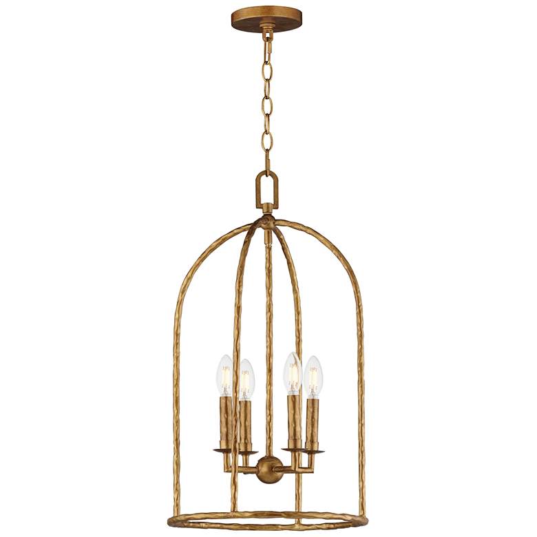 Image 1 Maxim Martel 14" Wide Etruscan Gold 4-Light Pendant
