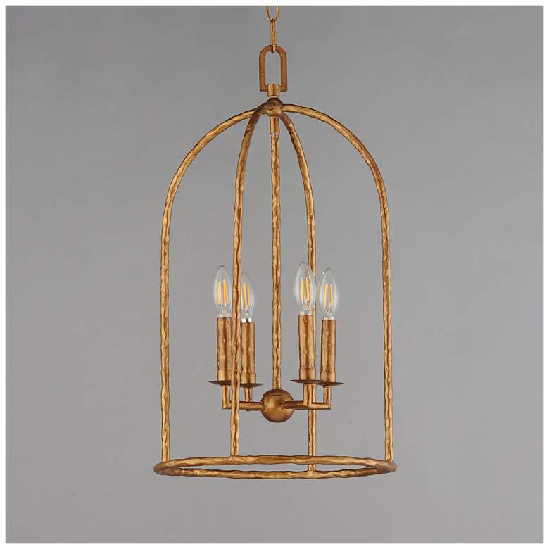 Image 2 Maxim Martel 14" Wide Etruscan Gold 4-Light Pendant more views