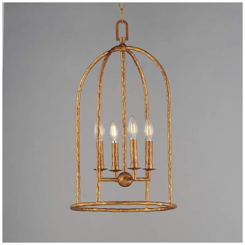 Image 3 Maxim Martel 14" Wide Etruscan Gold 4-Light Pendant more views