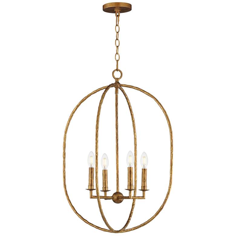 Image 1 Maxim Martel 20" Wide Etruscan Gold 4-Light Pendant