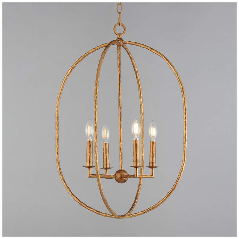 Image 3 Maxim Martel 20" Wide Etruscan Gold 4-Light Pendant more views