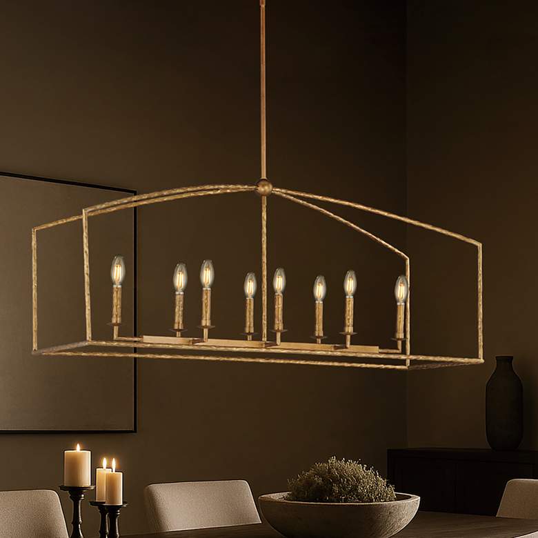 Image 1 Maxim Martel 46" Etruscan Gold 8-Light Linear Chandelier