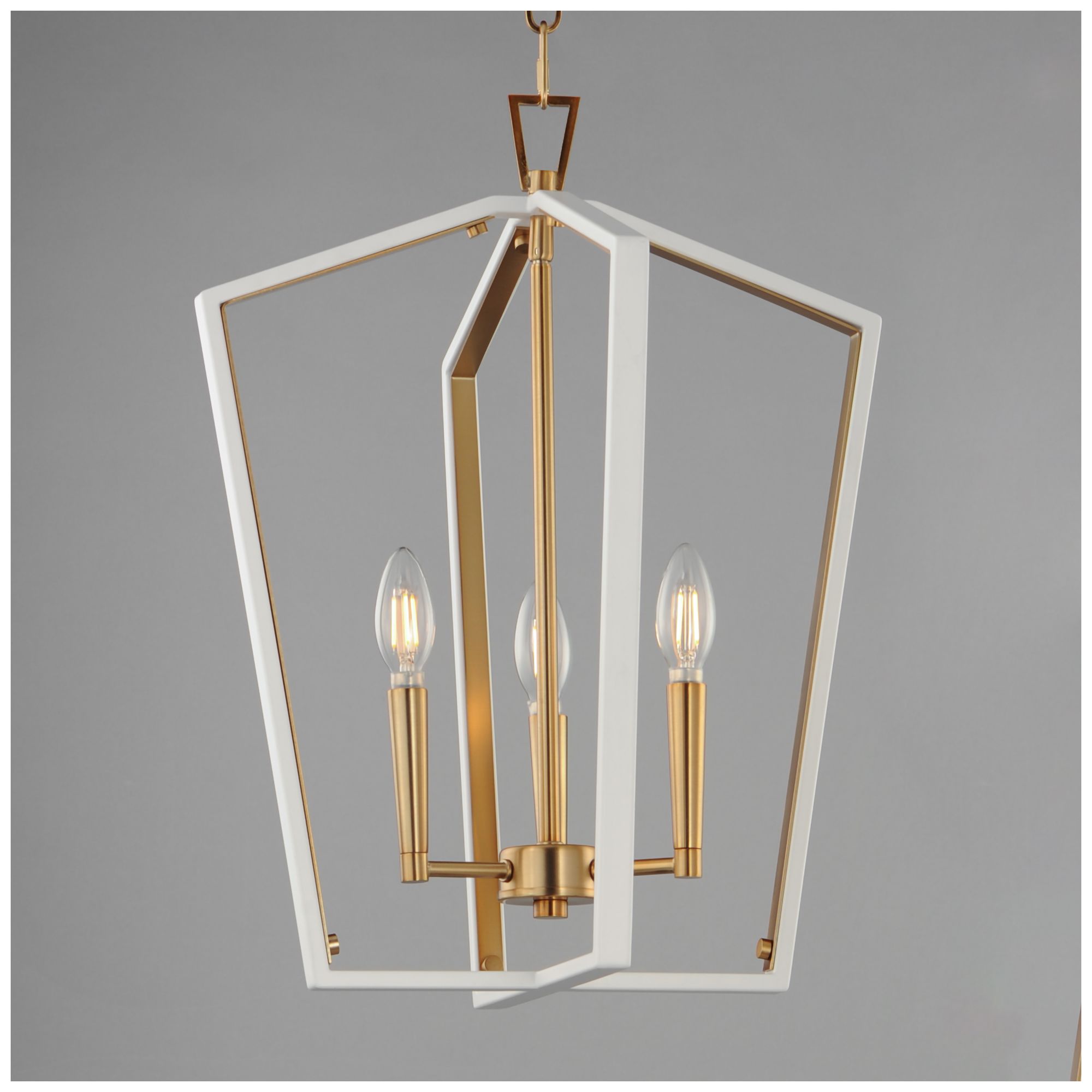Image 4 Maxim Melrose 16" Wide White/Natural Aged Brass 3-Light Pendant more views