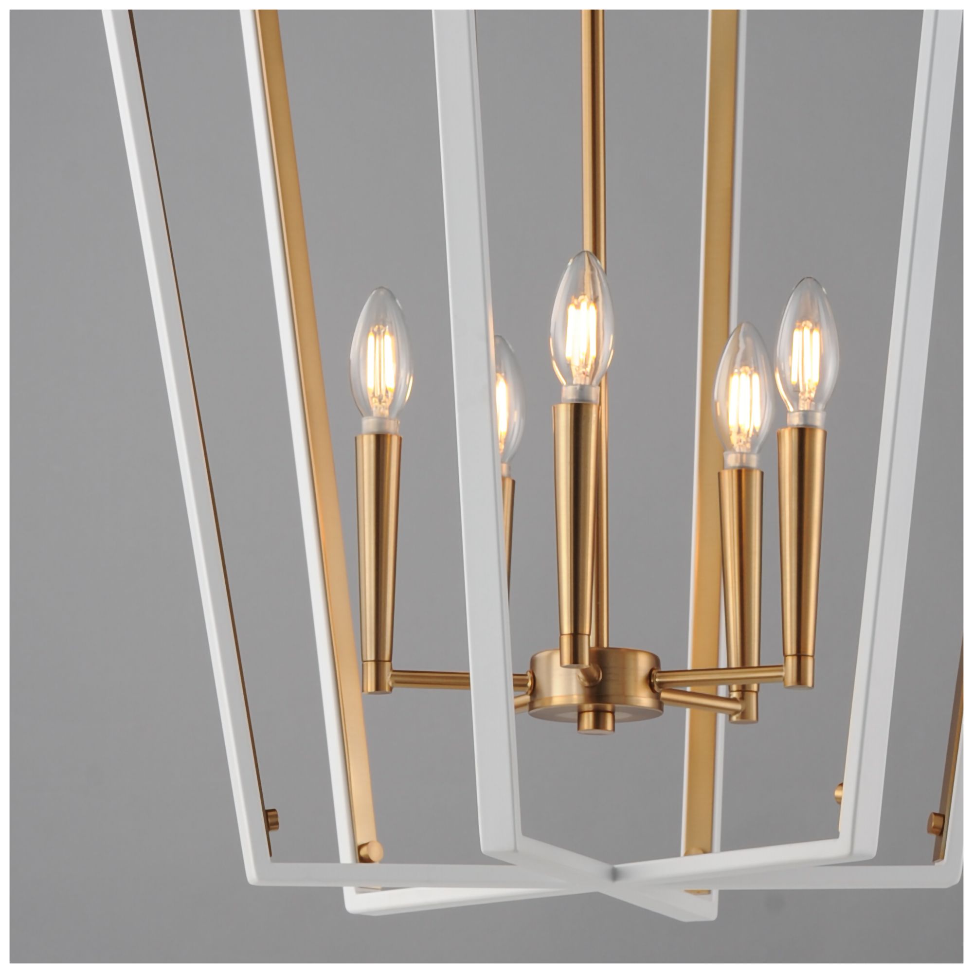 Image 4 Maxim Melrose 22" Wide White/Natural Aged Brass 5-Light Pendant more views