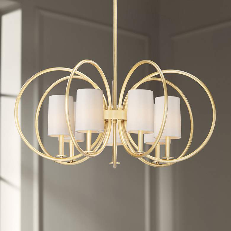 Image 1 Maxim Meridian 35 1/2" Wide Aged Brass 7-Light Chandelier