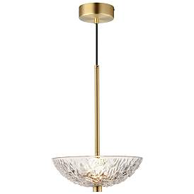 Image1 of Maxim Metropolis 10" Wide Gold and Glass Bow LED Pendant Light
