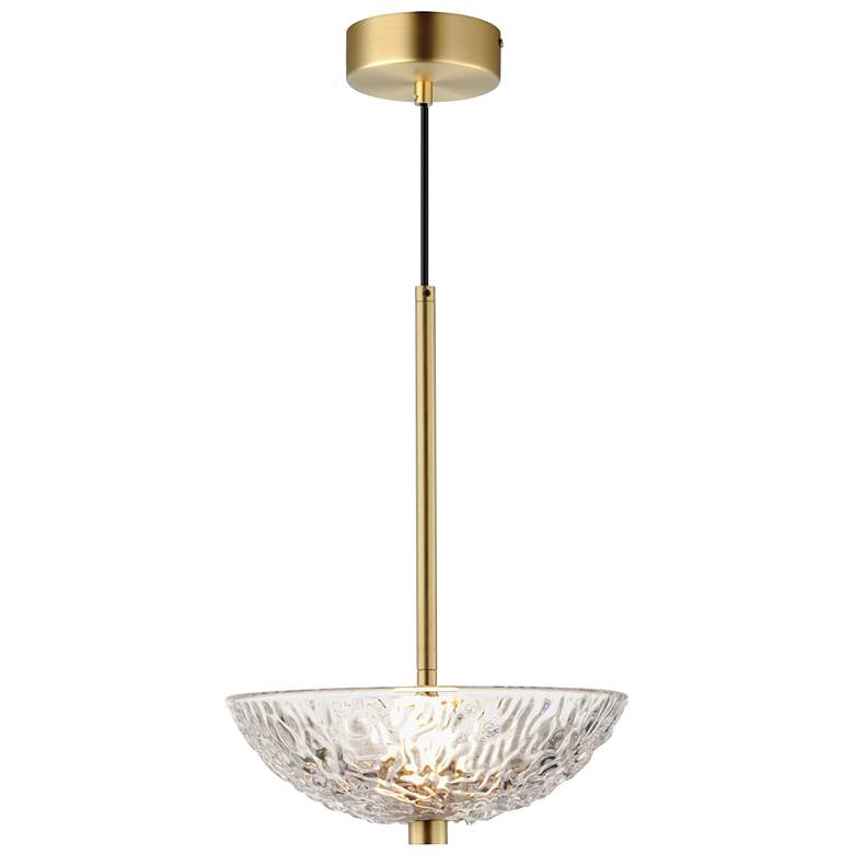 Image 1 Maxim Metropolis 10 inch Wide Gold and Glass Bow LED Pendant Light