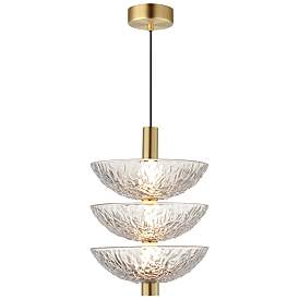 Image1 of Maxim Metropolis 16.5" High Modern Gold Glass 3-Light LED Pendant