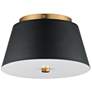 1_Maxim Miles 11" Black/Natural Aged Brass LED Flush Mount