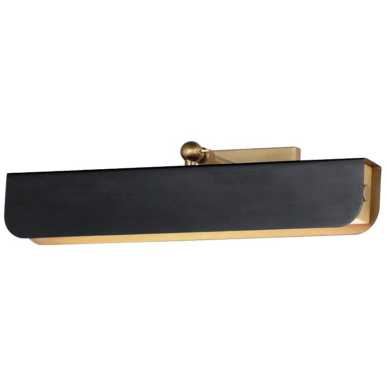 Image 1 Maxim Miles 18" Black/Natural Aged Brass Articulating LED Wall Sconce