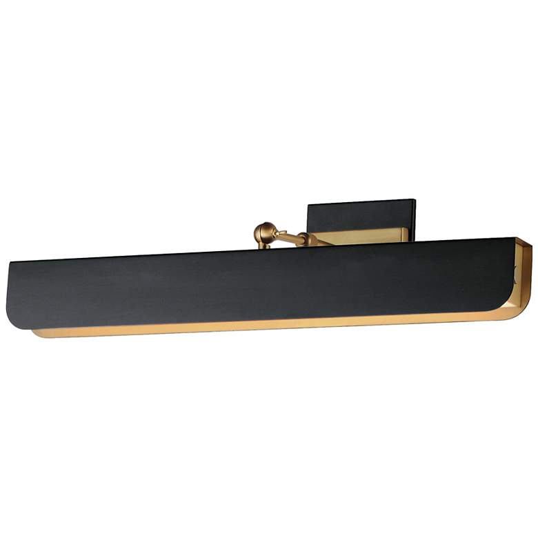 Image 1 Maxim Miles 24" Black/Natural Aged Brass Articulating LED Wall Sconce