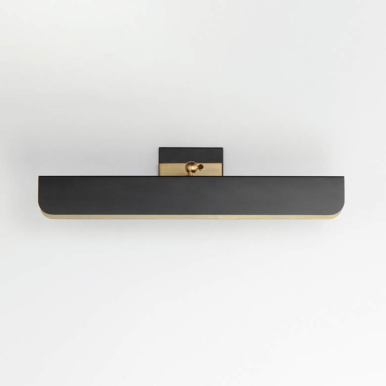 Image 5 Maxim Miles 24" Black/Natural Aged Brass Articulating LED Wall Sconce more views