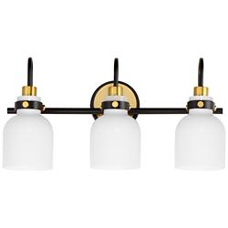 Maxim Milk 22" Wide 3-Light Satin Brass Bathroom Vanity Light Fixture