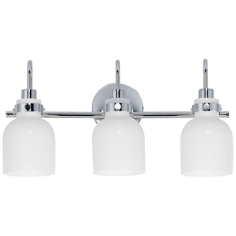 Image 2 Maxim Milk 22" Wide Polished Chrome 3-Light Bath Light