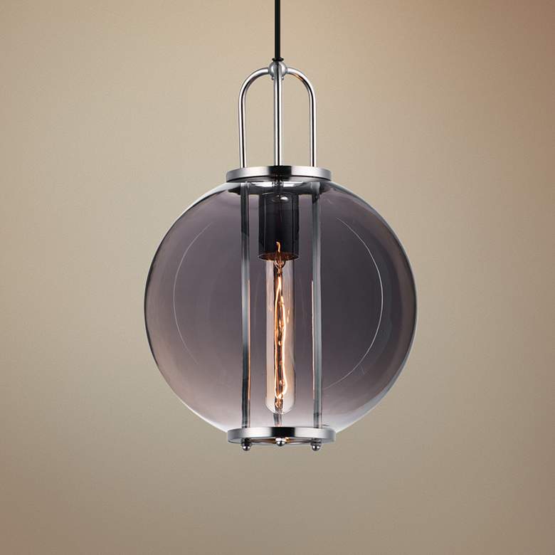 Image 1 Maxim Minaret 10 1/2" Wide Polished Nickel Mini Pendant
