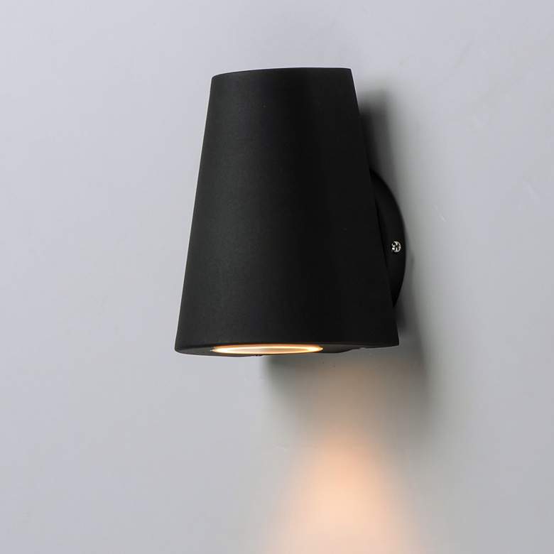Image 1 Maxim Mini 6 1/4" Black Finish Modern LED Outdoor Wall Light
