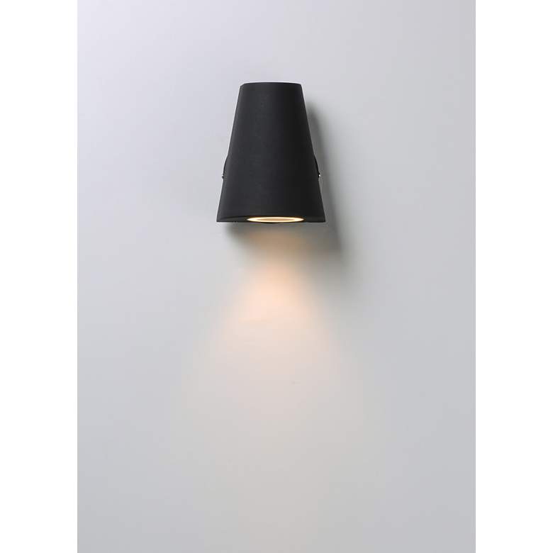 Image 3 Maxim Mini 6 1/4" Black Finish Modern LED Outdoor Wall Light more views