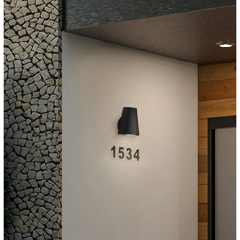 Image 7 Maxim Mini 6 1/4" Black Finish Modern LED Outdoor Wall Light more views