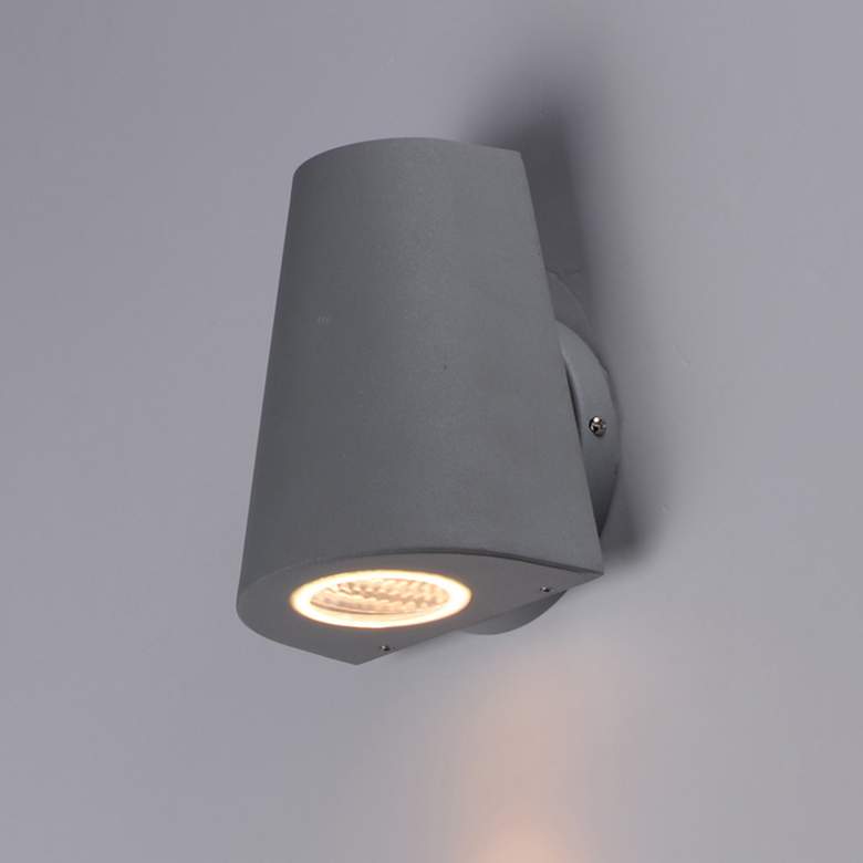Image 1 Maxim Mini 6 1/4" Silver Finish Modern LED Outdoor Wall Light