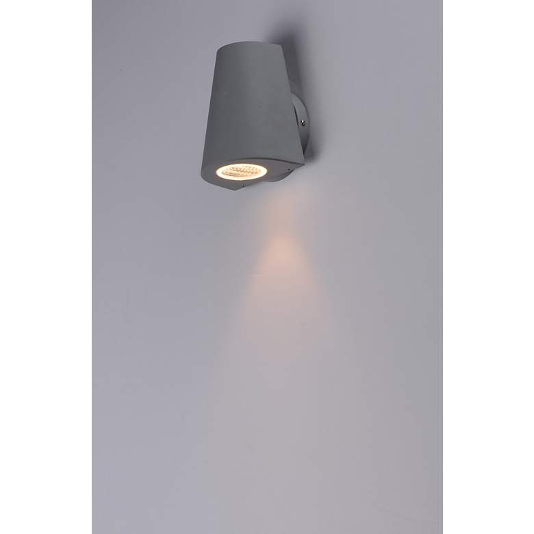 Image 3 Maxim Mini 6 1/4" Silver Finish Modern LED Outdoor Wall Light more views