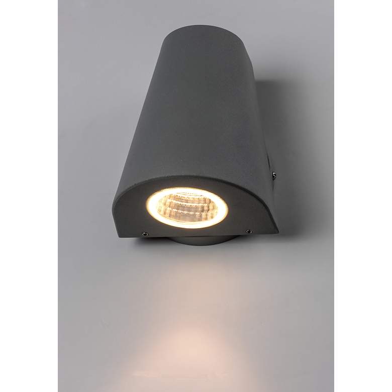 Image 5 Maxim Mini 6 1/4" Silver Finish Modern LED Outdoor Wall Light more views