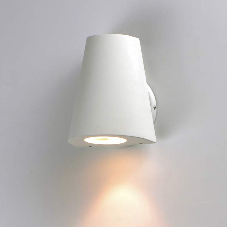 Image 1 Maxim Mini 6 1/4" White Finish Modern LED Outdoor Wall Light