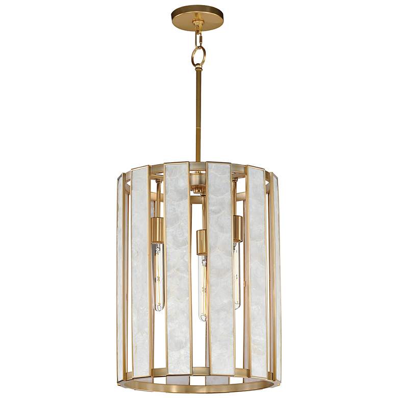 Image 1 Maxim Miramar 15" Wide Natural Aged Brass 3-Light Pendant