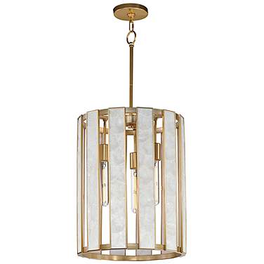 Maxim Miramar 15" Wide Natural Aged Brass 3-Light Pendant