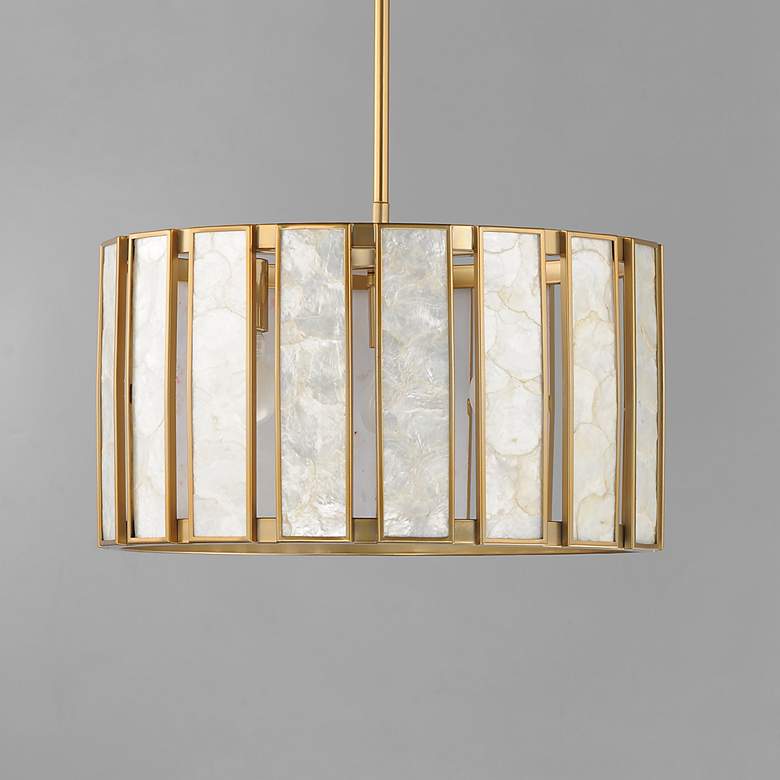 Image 1 Maxim Miramar 18" Wide Natural Aged Brass 3-Light Pendant