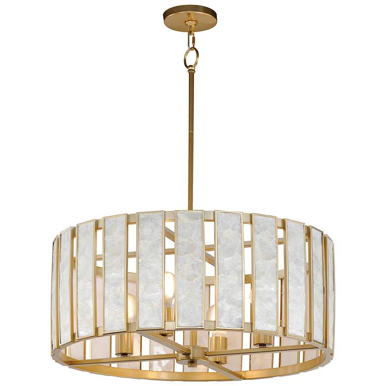 Image 1 Maxim Miramar 24 1/4"W Natural Aged Brass 4-Light Pendant