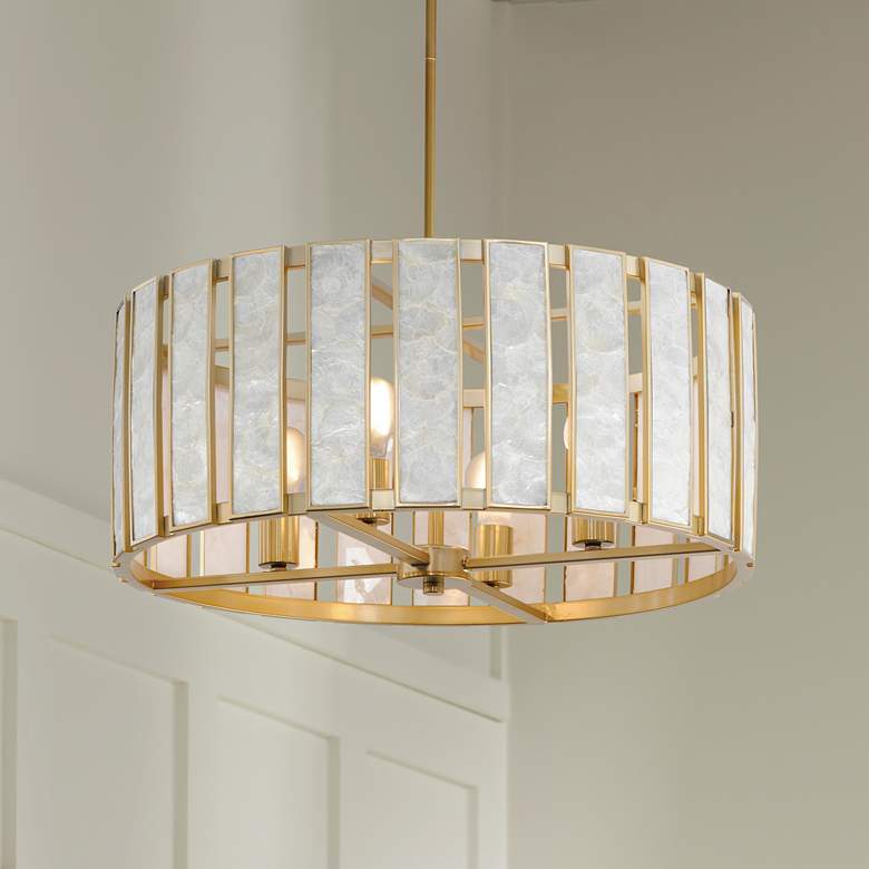 Image 1 Maxim Miramar 24 1/4"W Natural Aged Brass 4-Light Pendant