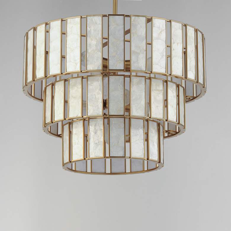 Image 3 Maxim Miramar 26 1/2"W Natural Aged Brass Tiered Chandelier more views