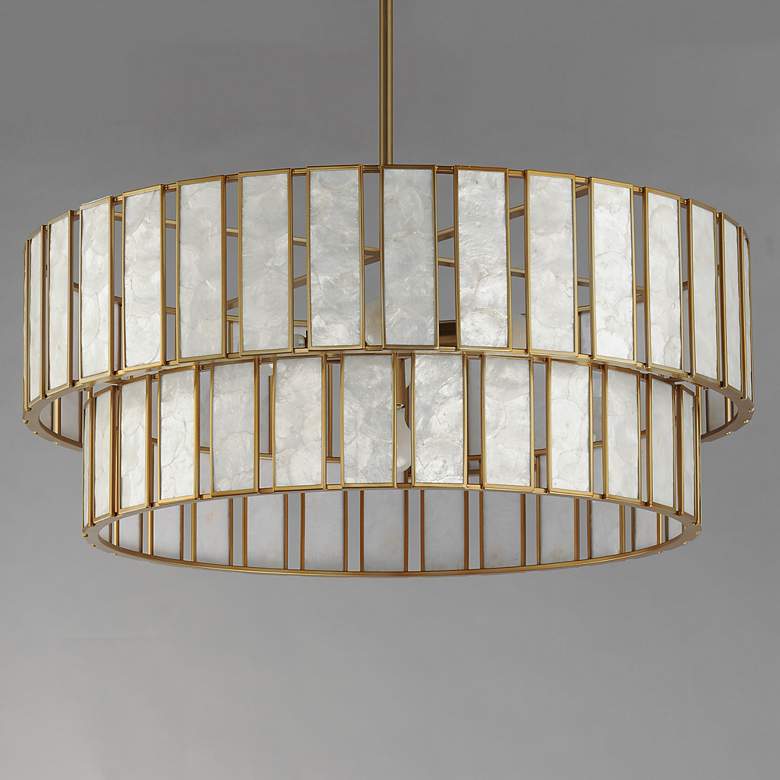 Image 2 Maxim Miramar 32 3/4" Wide Natural Aged Brass 2-Tier Chandelier more views