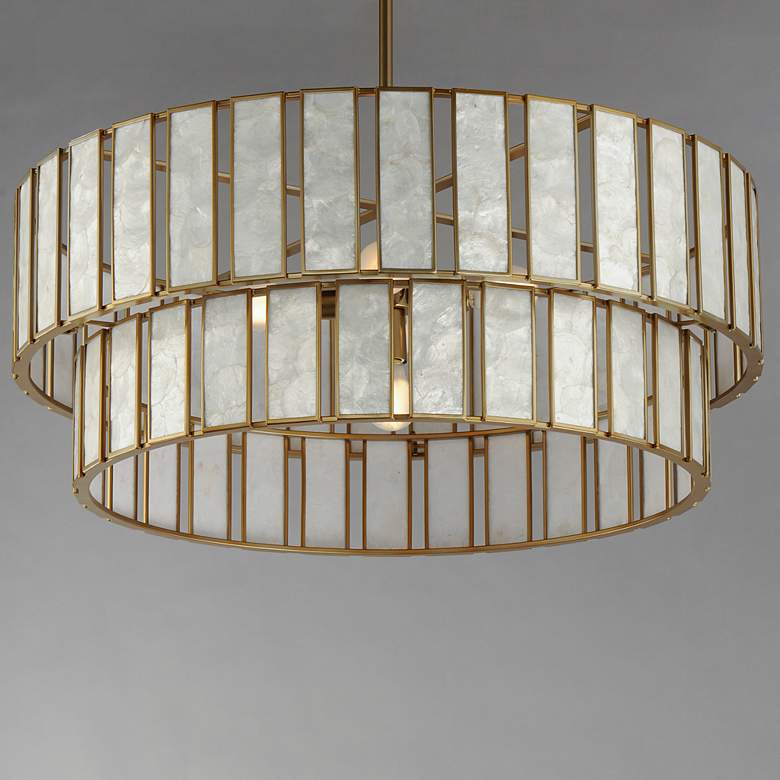 Image 3 Maxim Miramar 32 3/4" Wide Natural Aged Brass 2-Tier Chandelier more views