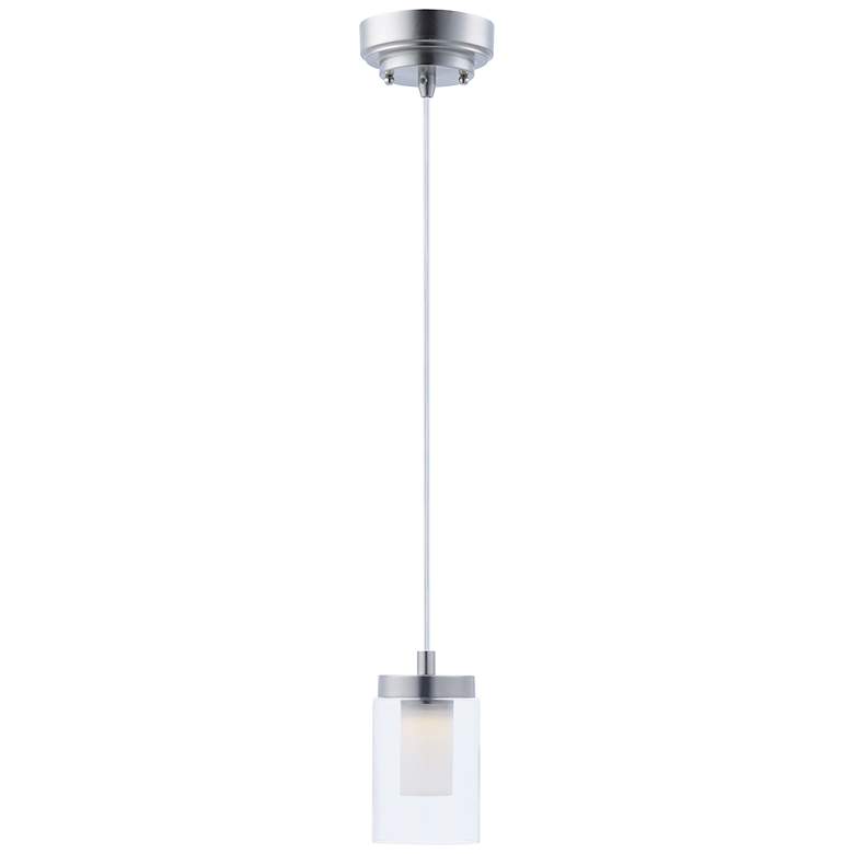 Image 1 Maxim Mod 4" Wide 1-Light Satin Nickel Mini-Pendant Light