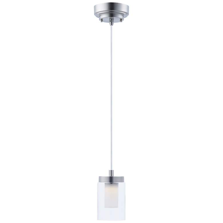 Image 1 Maxim Mod 4 inch Wide 1-Light Satin Nickel Mini-Pendant Light