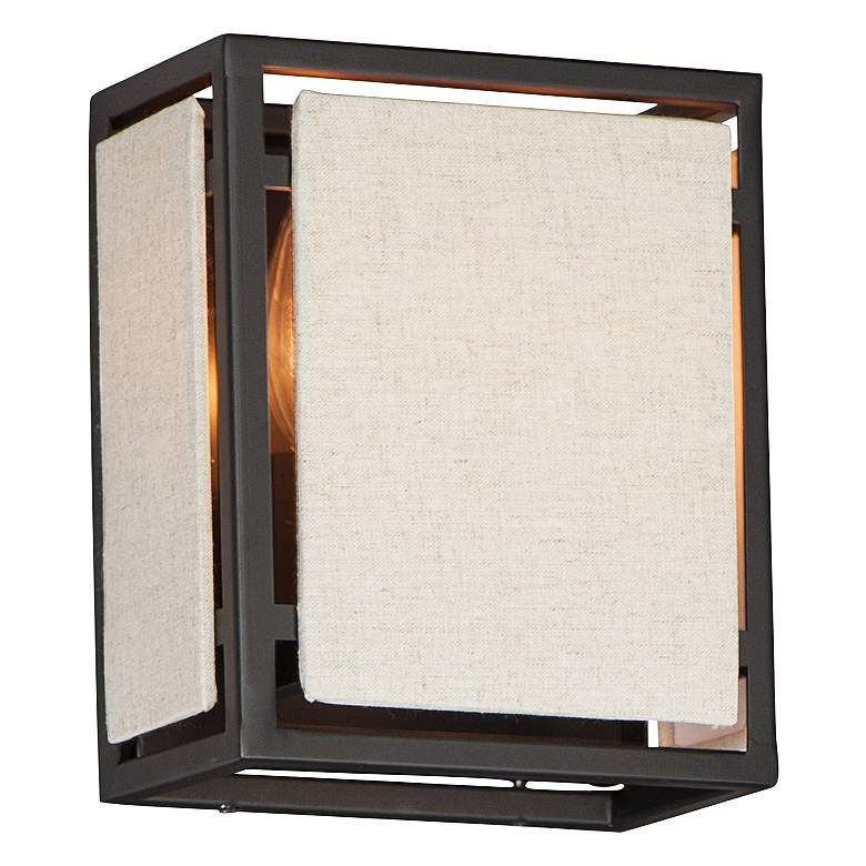 Image 1 Maxim Montauk 8" High Black Wall Sconce