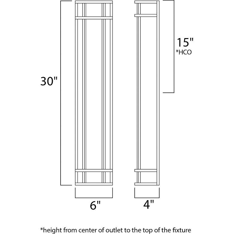 Image 2 Maxim Moon Ray 30" High Bronze LED Outdoor Wall Light more views