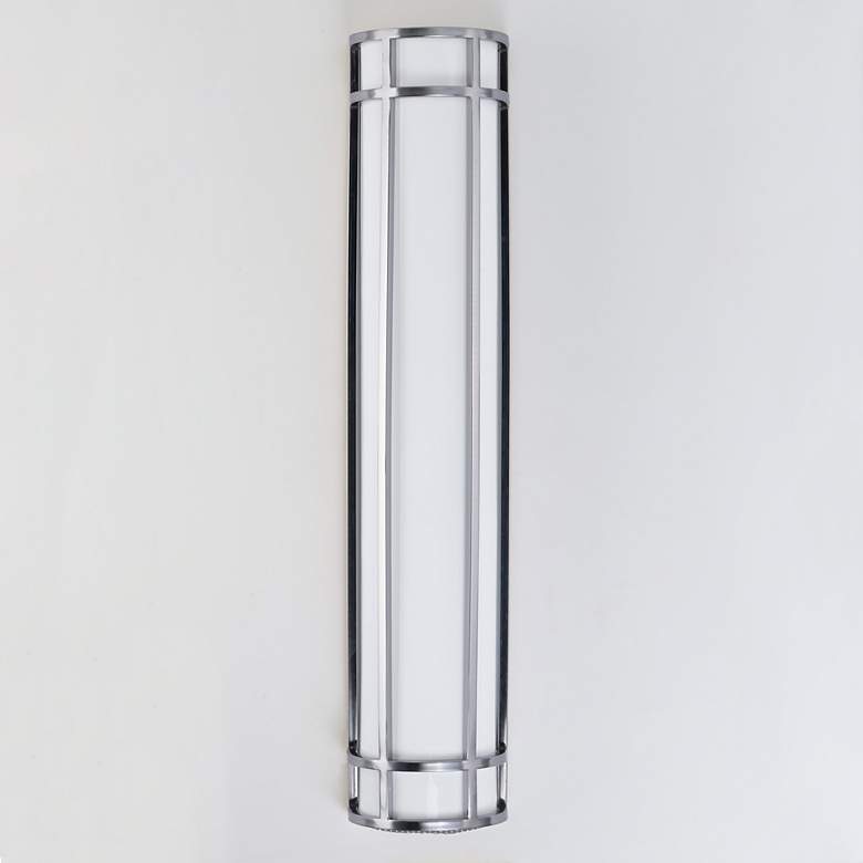 Image 2 Maxim Moon Ray 30" High Satin Nickel LED Outdoor Wall Sconce more views