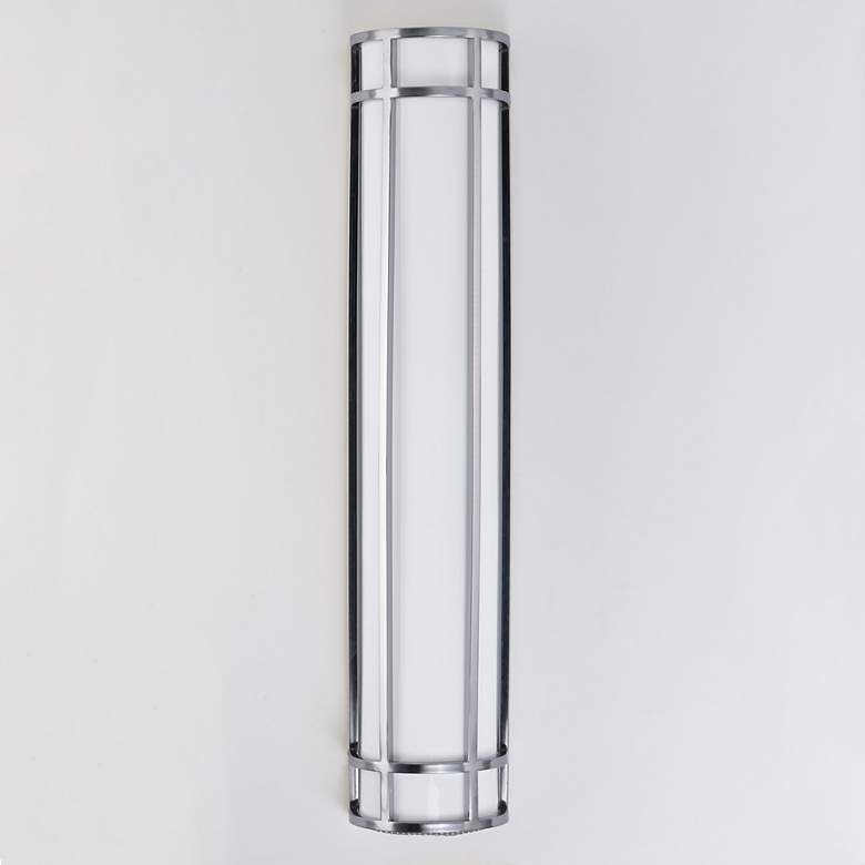 Image 2 Maxim Moon Ray 30 inch High Satin Nickel LED Outdoor Wall Sconce more views