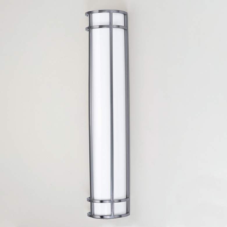 Image 3 Maxim Moon Ray 30" High Satin Nickel LED Outdoor Wall Sconce more views