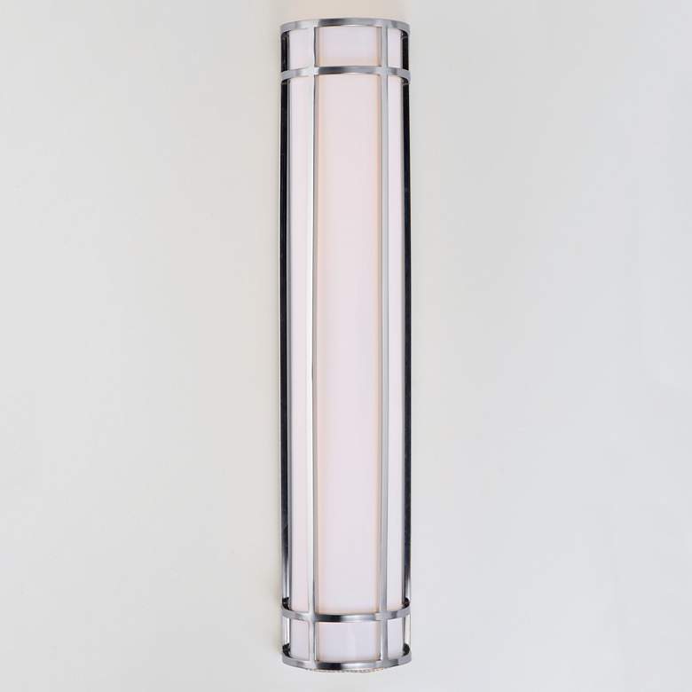 Image 4 Maxim Moon Ray 30" High Satin Nickel LED Outdoor Wall Sconce more views