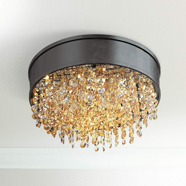 Image 1 Maxim Mystic 16 inch Wide Bronze LED Ceiling Light