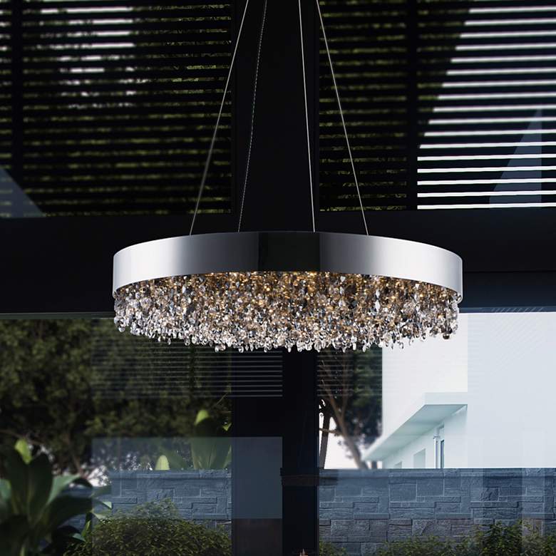 Image 1 Maxim Mystic 30"W Polished Chrome Crystal LED Pendant Light