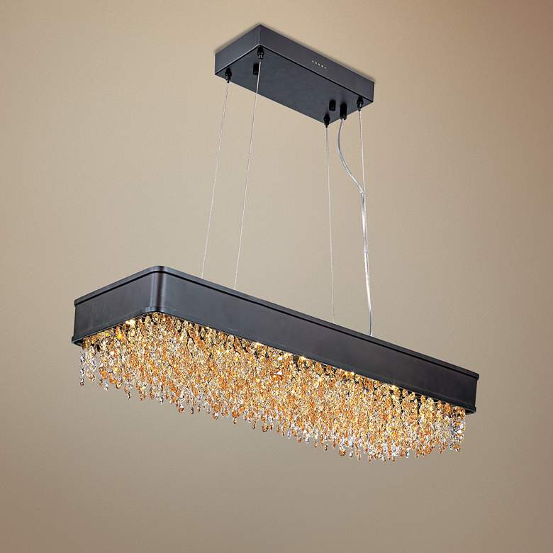 Image 1 Maxim Mystic 32" Wide Modern Bronze LED Kitchen Island Light Pendant