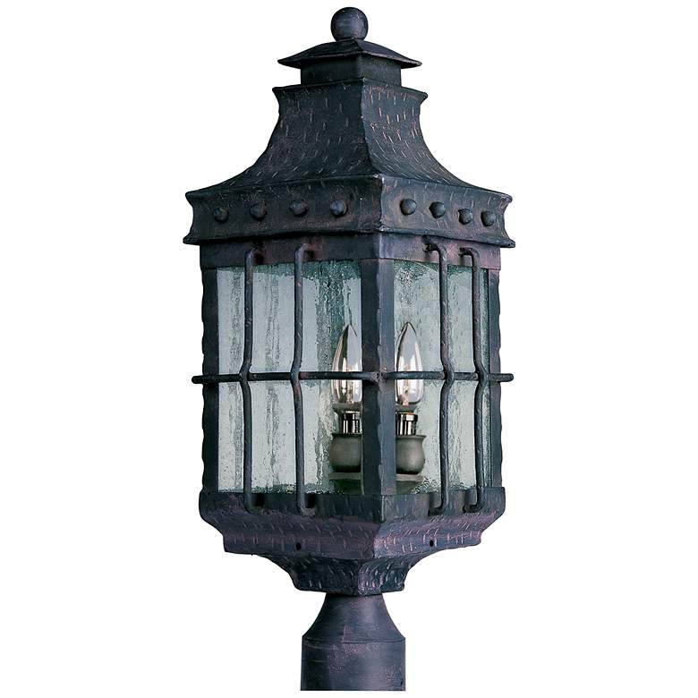 Image 2 Maxim Nantucket 22 1/2 inch High Steel 3-Light Outdoor Post Mount Light