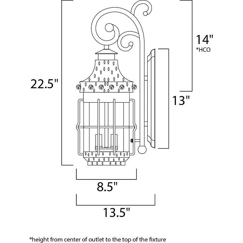 Image 4 Maxim Nantucket 22 1/2 inch High Steel 3-Light Outdoor Wall Light more views