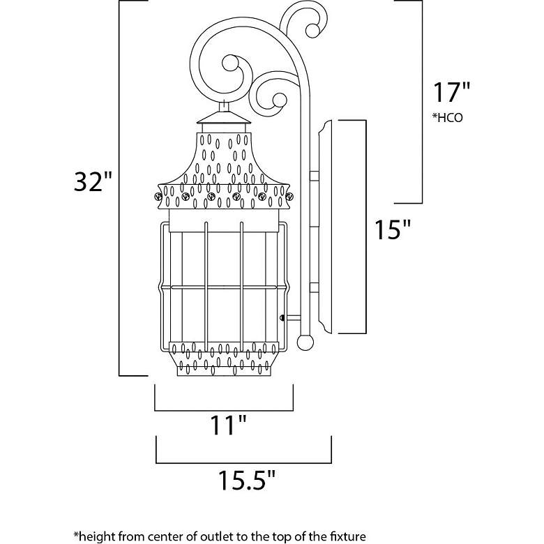 Image 3 Maxim Nantucket 32 inch High Country Forge Outdoor Wall Light more views