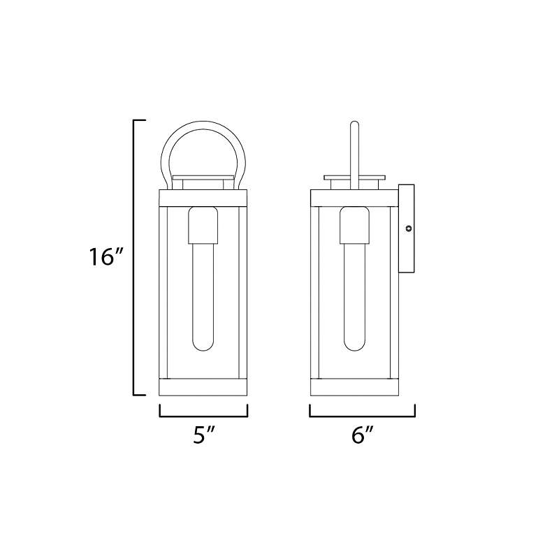 Image 5 Maxim Nassau Vivex 16"H White and Black Outdoor Wall Light more views