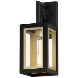 Maxim Neoclass 15 3/4"H Black and Gold Outdoor Wall Light